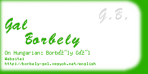 gal borbely business card